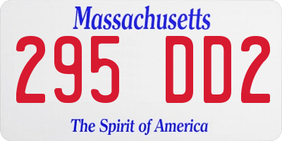 MA license plate 295DD2