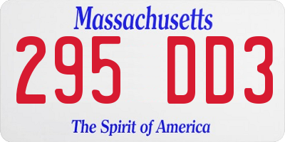 MA license plate 295DD3