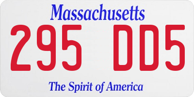 MA license plate 295DD5