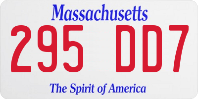 MA license plate 295DD7