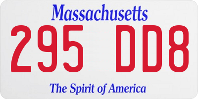 MA license plate 295DD8