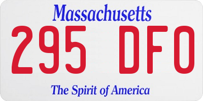 MA license plate 295DF0