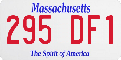 MA license plate 295DF1