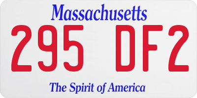 MA license plate 295DF2