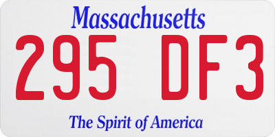 MA license plate 295DF3