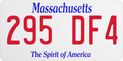 MA license plate 295DF4