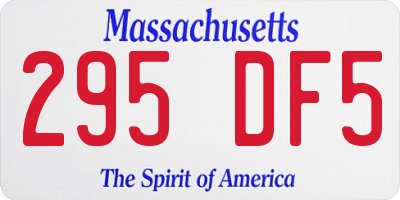 MA license plate 295DF5