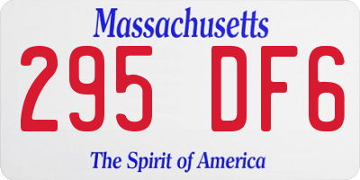 MA license plate 295DF6