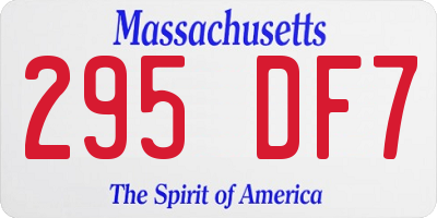 MA license plate 295DF7
