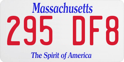 MA license plate 295DF8