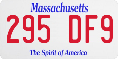 MA license plate 295DF9