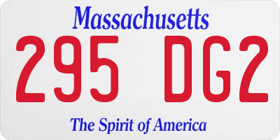 MA license plate 295DG2