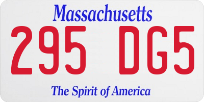 MA license plate 295DG5