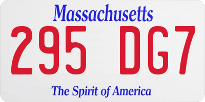 MA license plate 295DG7