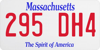 MA license plate 295DH4