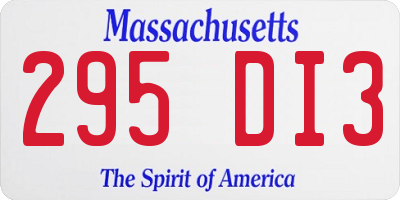 MA license plate 295DI3