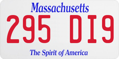 MA license plate 295DI9