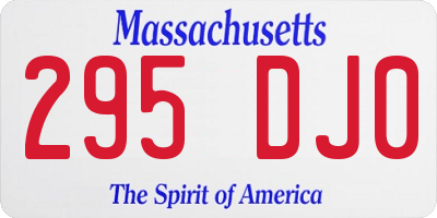 MA license plate 295DJ0
