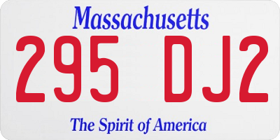 MA license plate 295DJ2