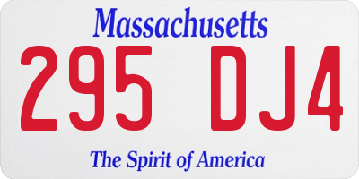 MA license plate 295DJ4