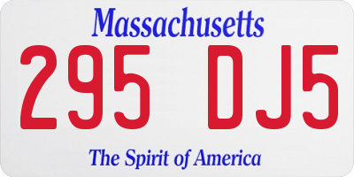 MA license plate 295DJ5