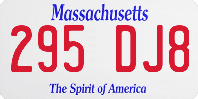 MA license plate 295DJ8