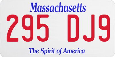 MA license plate 295DJ9