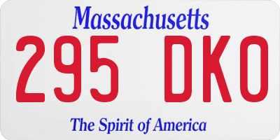 MA license plate 295DK0