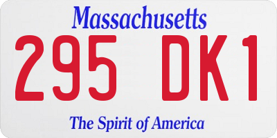 MA license plate 295DK1