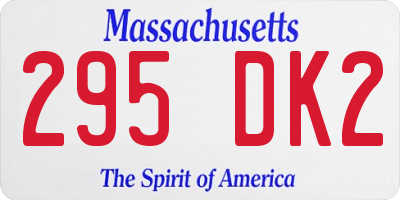 MA license plate 295DK2