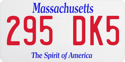 MA license plate 295DK5