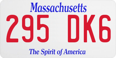 MA license plate 295DK6