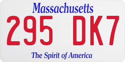 MA license plate 295DK7