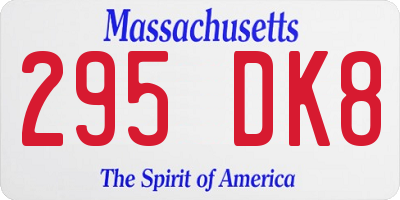 MA license plate 295DK8