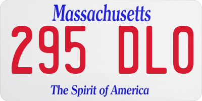 MA license plate 295DL0