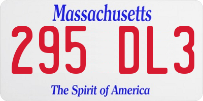 MA license plate 295DL3