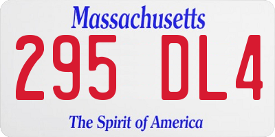 MA license plate 295DL4