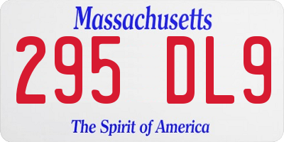 MA license plate 295DL9