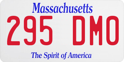 MA license plate 295DM0