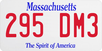 MA license plate 295DM3
