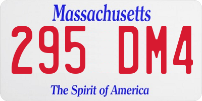 MA license plate 295DM4
