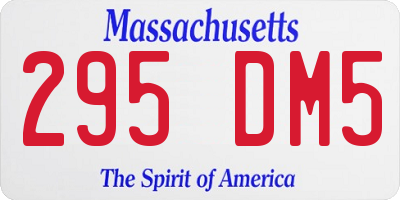 MA license plate 295DM5