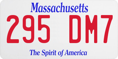 MA license plate 295DM7