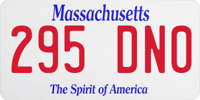 MA license plate 295DN0