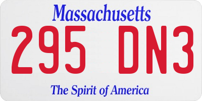 MA license plate 295DN3