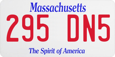 MA license plate 295DN5
