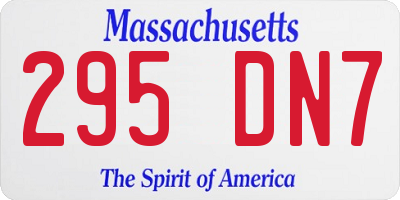MA license plate 295DN7