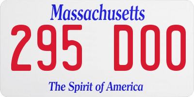 MA license plate 295DO0