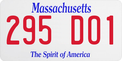 MA license plate 295DO1