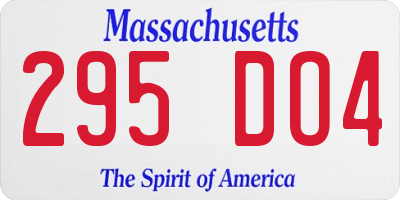 MA license plate 295DO4